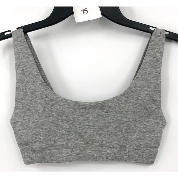 EVERLANE Women's Cotton Tank Bra XS Heather Grey Scoop Neck NWOT - Picture 4 of 7